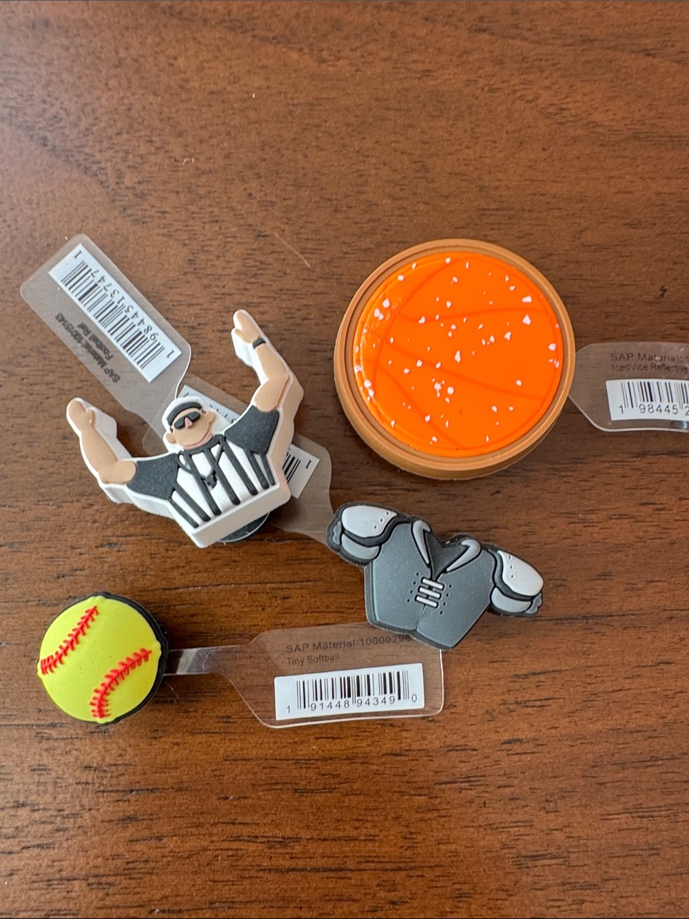 Jibbitz NWT Sport set - softball, football, basketball 1